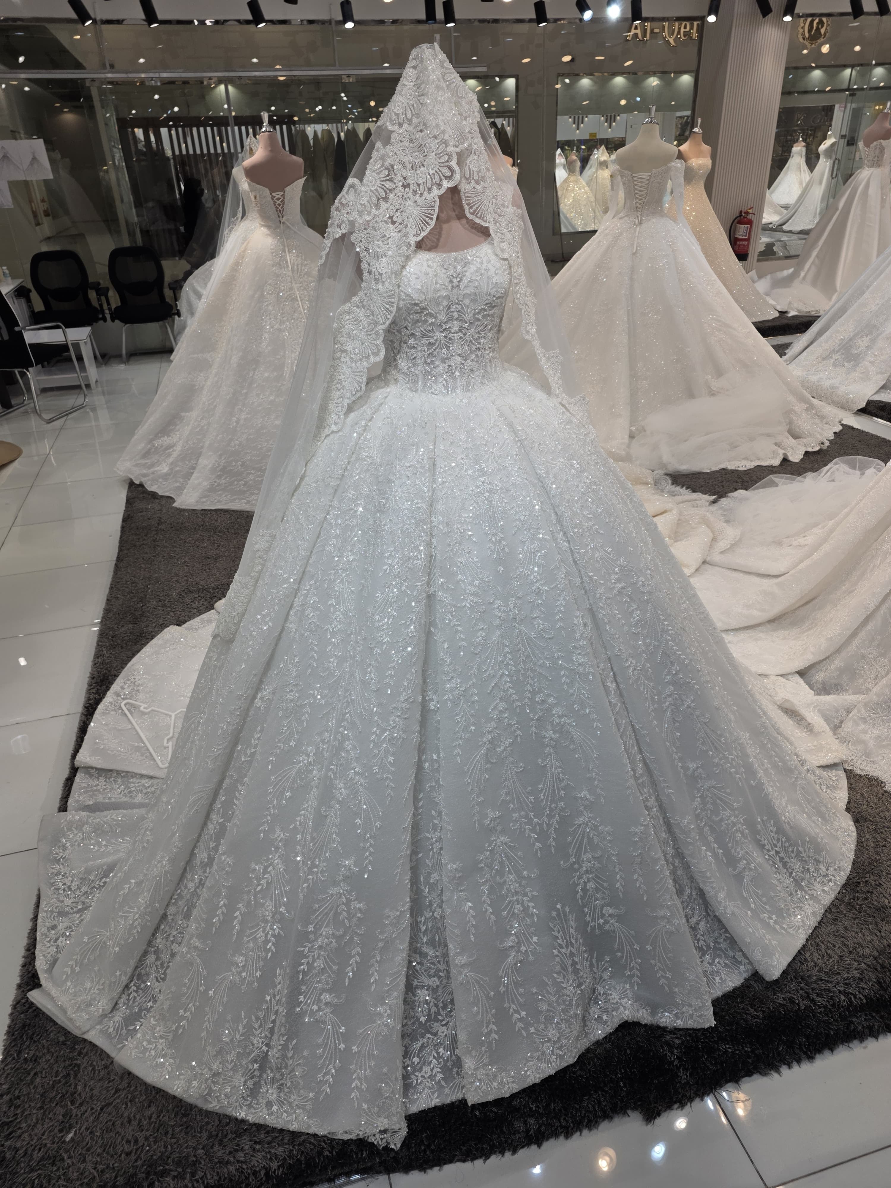 Strapless Sculptured Corset Lace Ball Gown