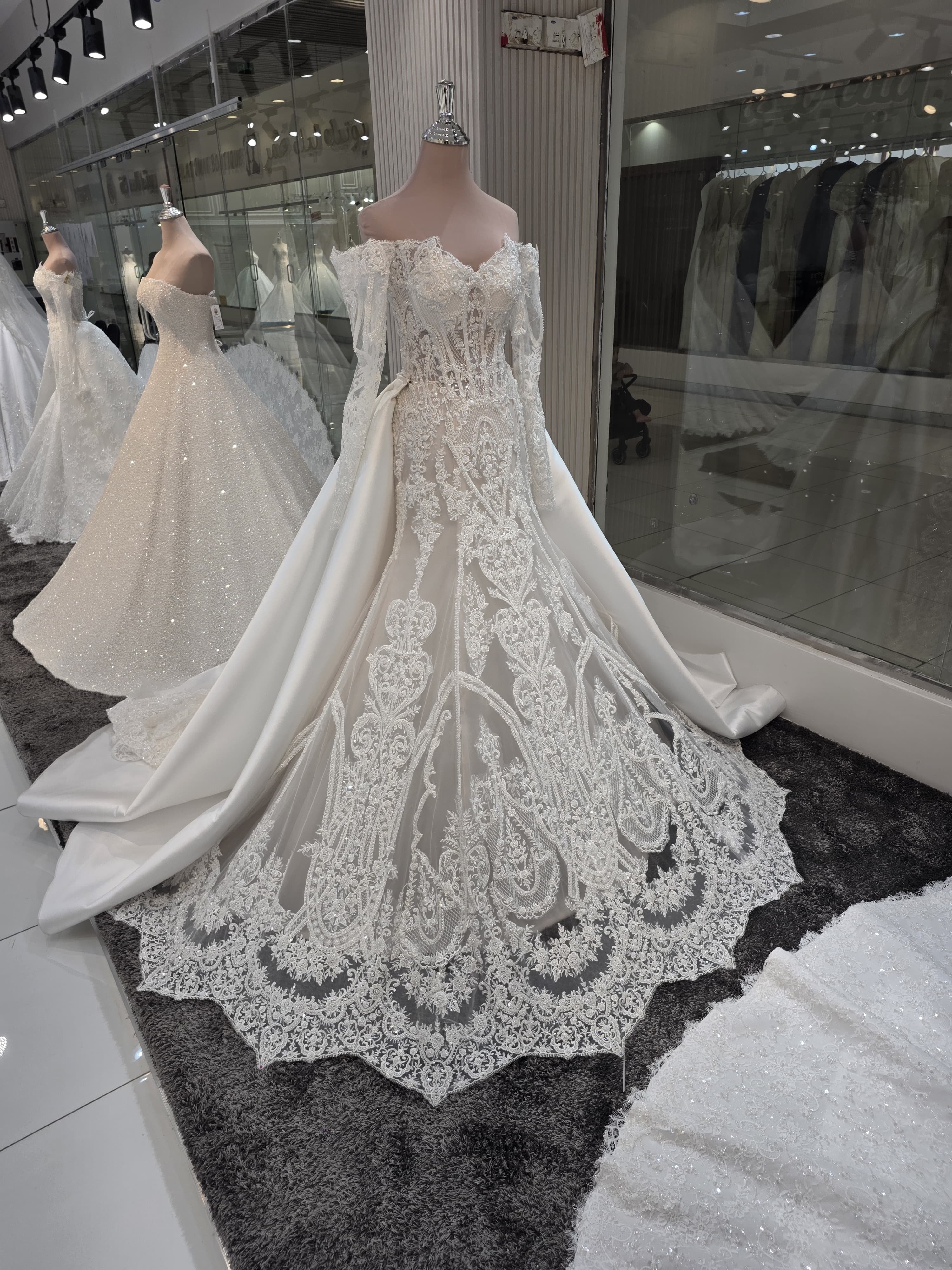 Strapless Shimmer Ball Gown with Veil